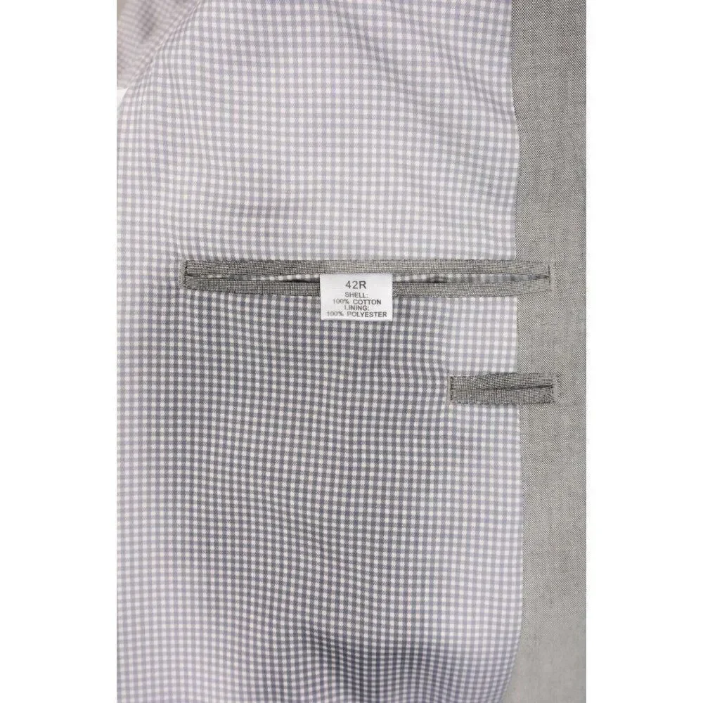 Saddlebred Mens Suit Jacket Sport Coat Blazer Sz US 42R Grey Gray NWT
